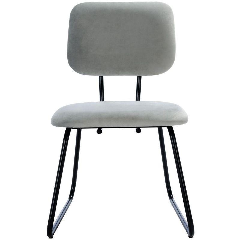 Modern Velvet Parsons Side Chair with Metal Hairpin Legs - Black