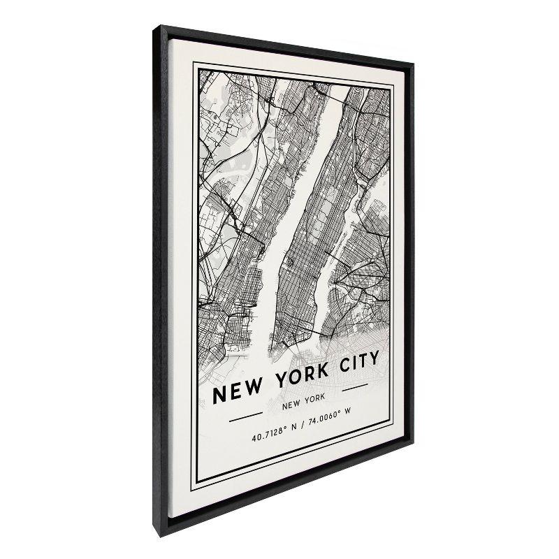 23" x 33" Sylvie New York City Modern Framed Canvas by Jake Goossen Black - Kate & Laurel All Things Decor