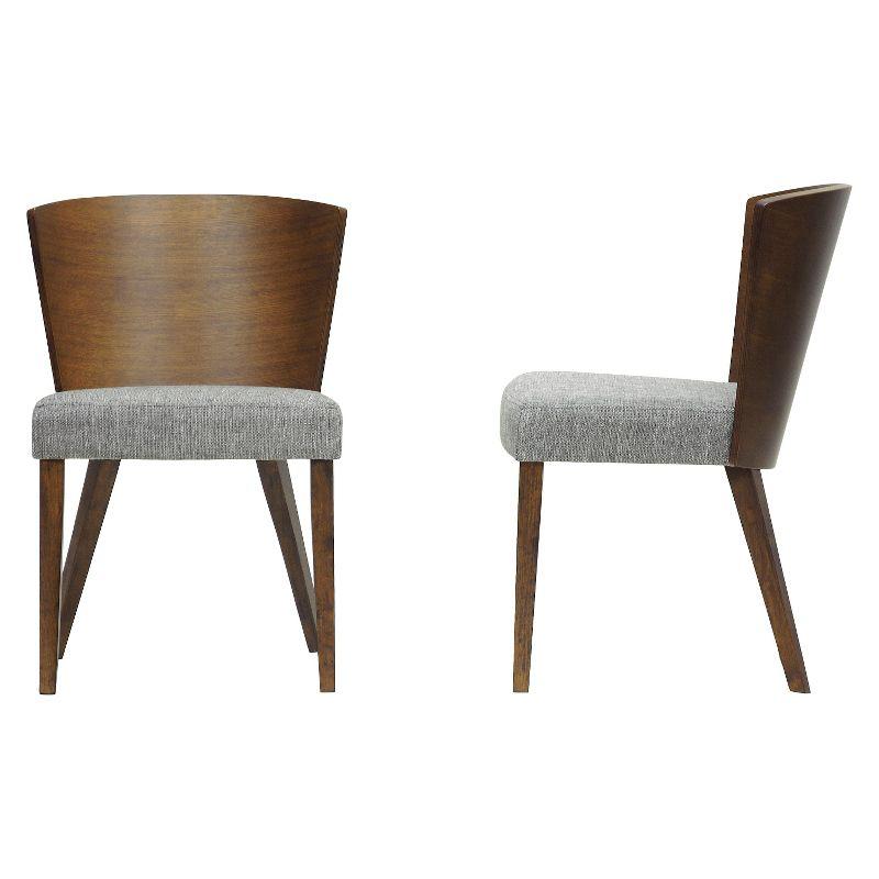 Set of 2 Sparrow Brown and Gravel Wood Modern Dining Chairs