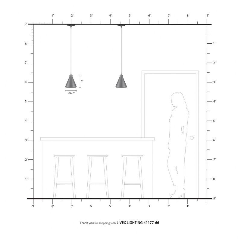 Livex Lighting Metal Shade 1 - Light Chandelier in  Brushed Aluminum