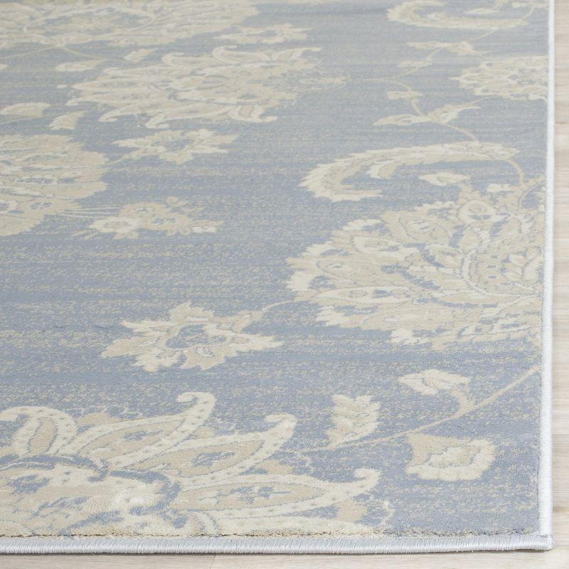 Elegant Grey Ivory Hand-Knotted 4' x 6' Viscose Area Rug