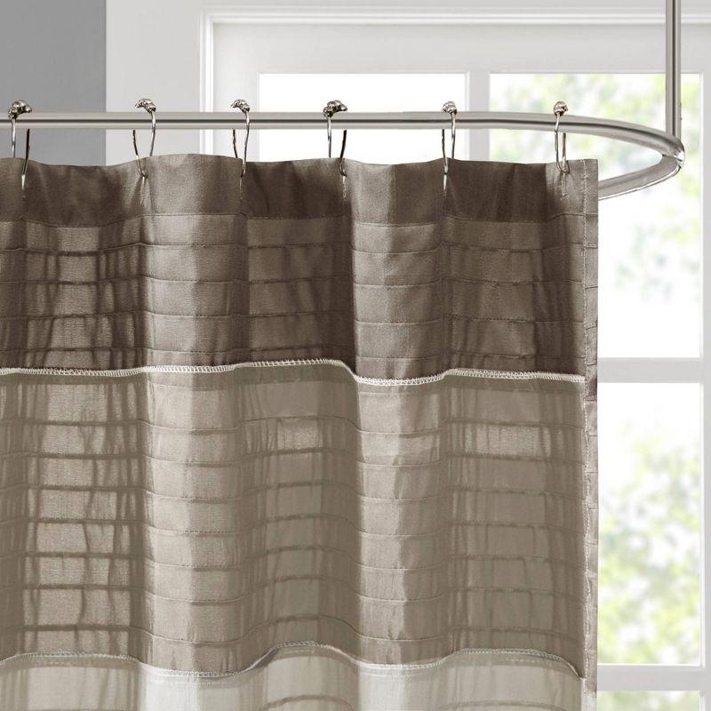 Amherst Striped Faux Silk Shower Curtain