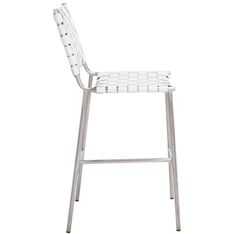 Olenna Woven Counter Stool - BST3011 - White/Silver - Safavieh