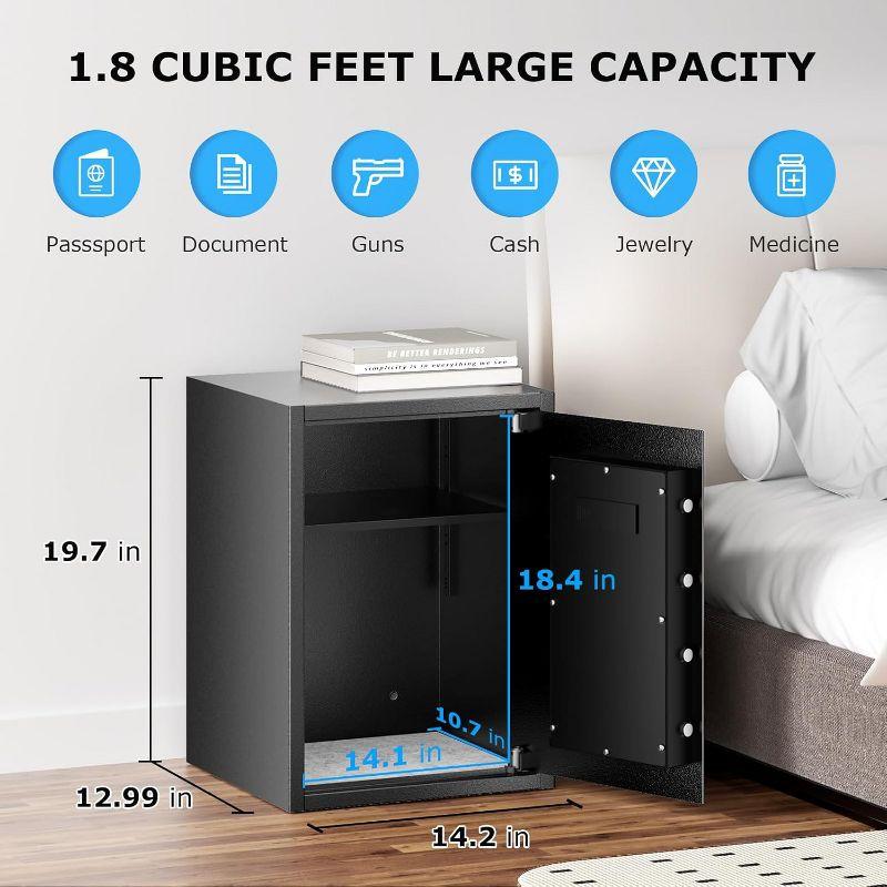 Bonsaii Safe Box with Fireproof Bag, 1.8 Cubic Feet Security Home Safe with Electronic Keypad, Large Document Safe for Home, Money, Cash, Jewelry