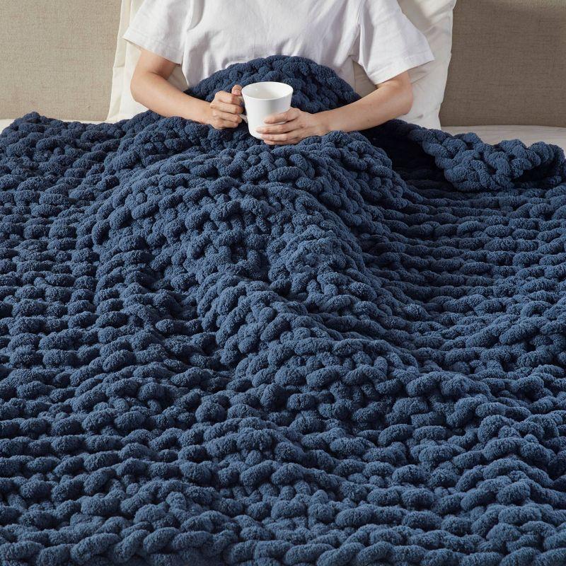 Madison Park Chenille Chunky Knit Throw