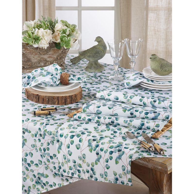 Saro Lifestyle Eucalyptus Leaf Design Tablecloth