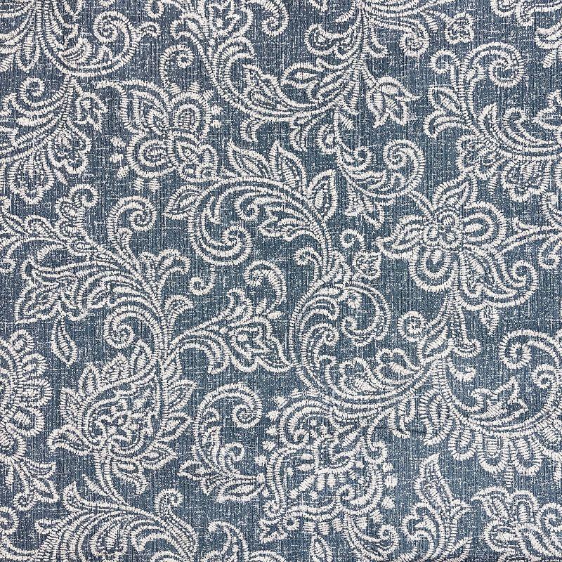 Classic Swoop Arm Chair Jacobean Print Denim - HomePop: Upholstered Polyester, Foam Fill, Hardwood Frame