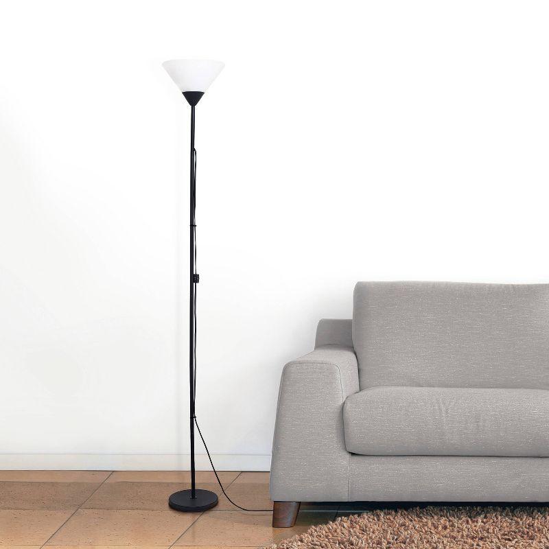 1-Light Stick Torchiere Floor Lamp - Simple Designs