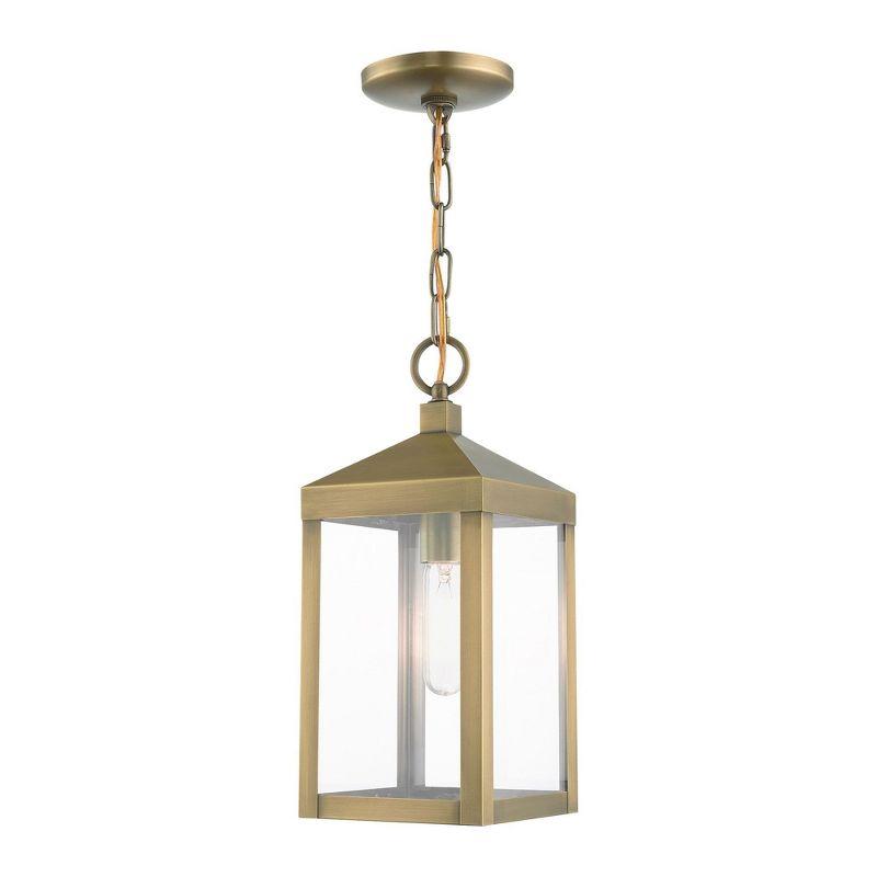 Lighting Lumens 6.25in Satin Post Top Lantern Outdoor Light with Clear Glass Shade
