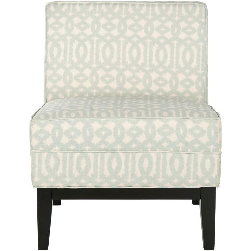 Gray Geometric Patterned Birch Wood Slipper Chair