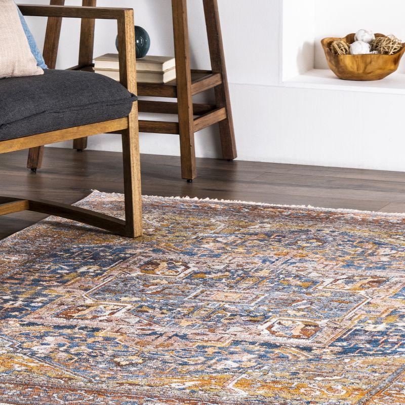 Nuloom Harriet Medallion 2x14 Runner Indoor Area Rug for Living Room Bedroom Dining Room Entryway Hallway Kitchen, Rust/Multicolor