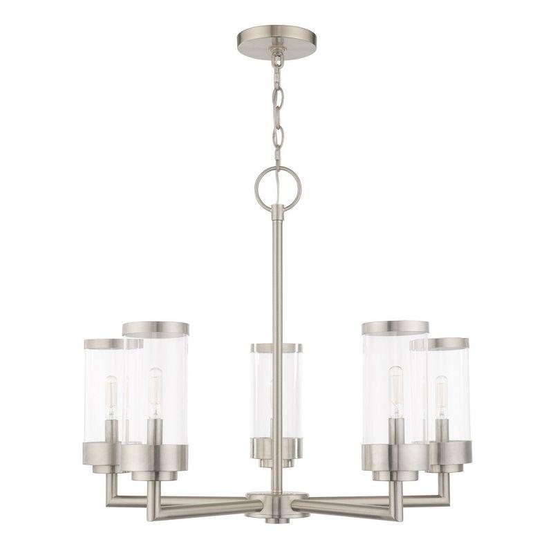 Gracie Oaks Taylen 5 - Light Stainless Steel Cylinder Chandelier