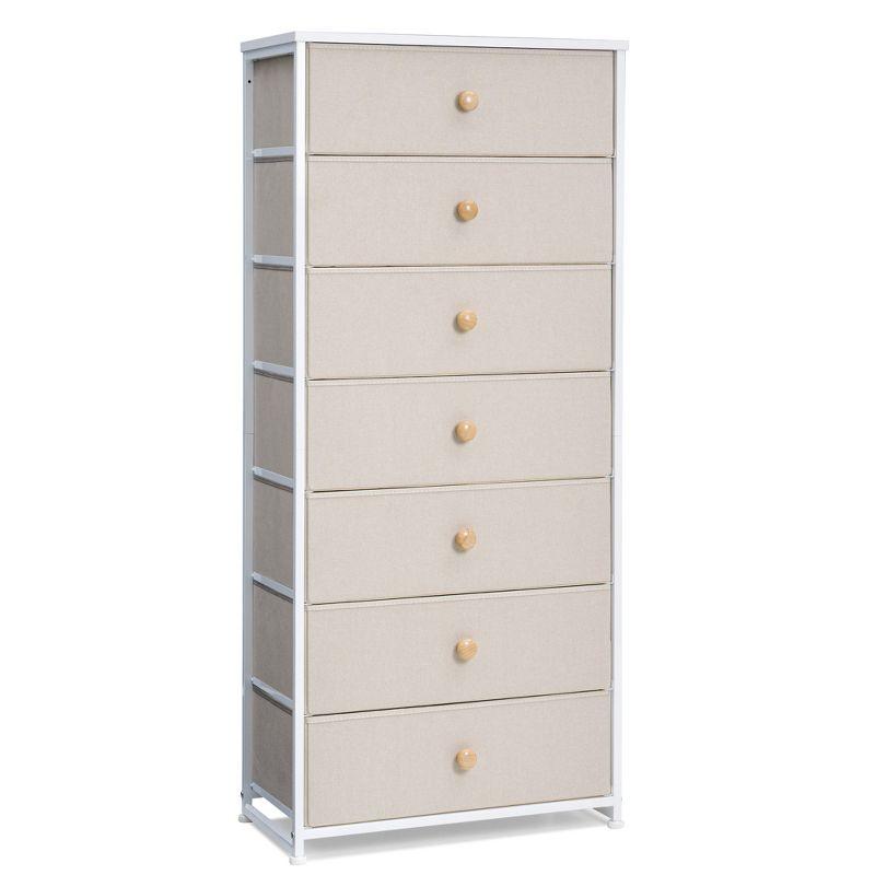Crestlive Products 7 Drawers dresser for bedroom Chest Furniture Storage Tower Organizer Unit for Bedroom Beige
