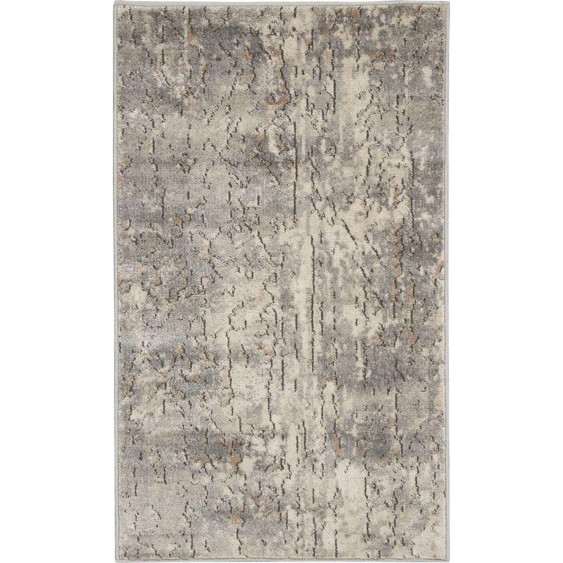 Nourison Concerto Abstract Contemporary Area Rug Beige Grey 2'2" x 3'9"