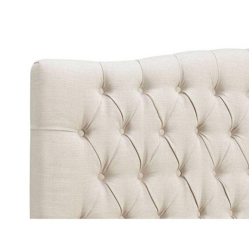 Elle Decor Elle Decor Celeste Tufted Upholstered Padded Headboard with Contemporary Button Tufting