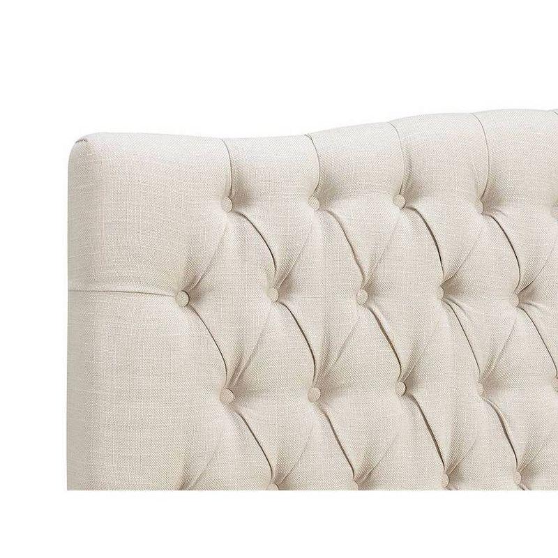 Elle Decor Celeste Tufted Upholstered Padded Headboard with Contemporary Button Tufting