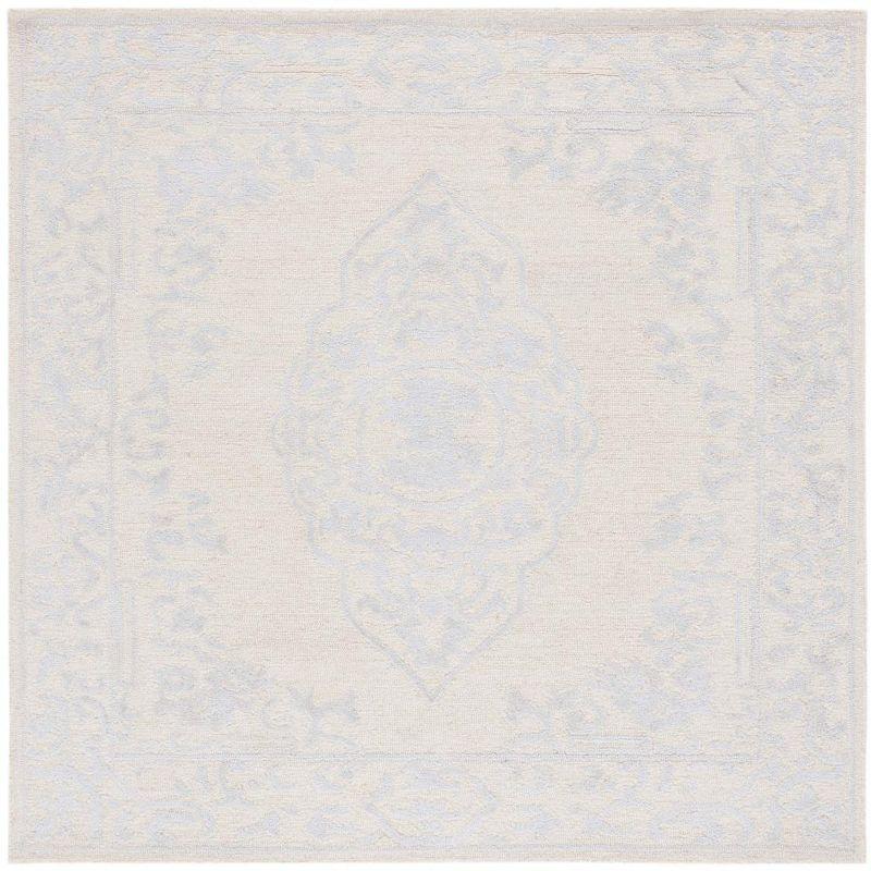 Abstract ABT359 Handmade Tufted Area Rug - Ivory/Beige - 6'-0" x 6'-0" Square - Safavieh