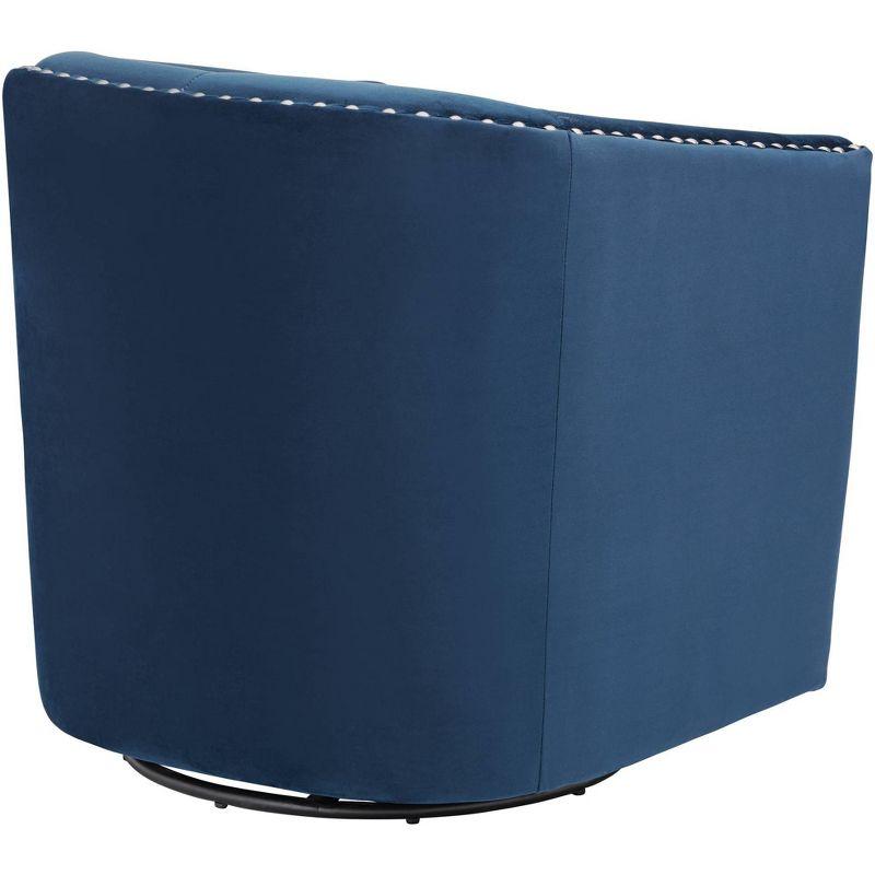Elements Fullerton Nail Head Trim Navy Blue Swivel Accent Chair