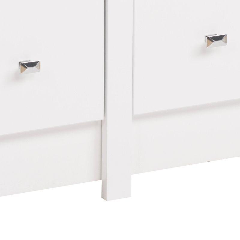 Calla 6 Drawer Dresser White - Prepac: Chic Cosmopolitan Style, Pure Laminate Finish, Metal Knobs