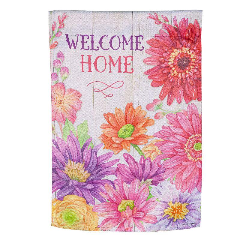 Evergreen Welcome Home Spring Suede Garden Flag 12 x 18 Inches Indoor Outdoor Decor