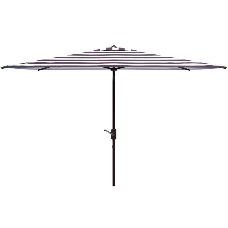 Iris Black and White Striped Aluminum Patio Umbrella