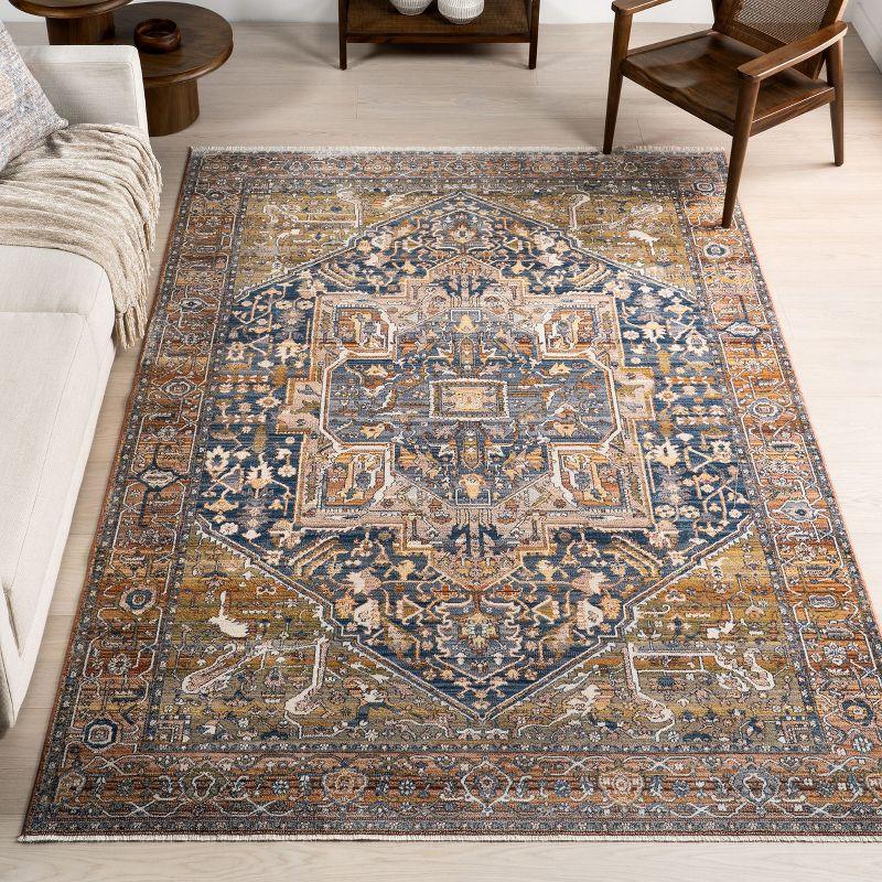 Nuloom Harriet Medallion 5x8 Indoor Area Rug for Living Room Bedroom Dining Room Kitchen, Rust/Multicolor