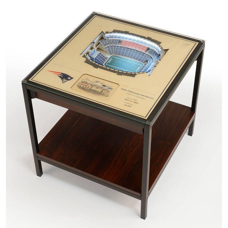 Patriots Stadium-Inspired 3D Lighted Wooden End Table
