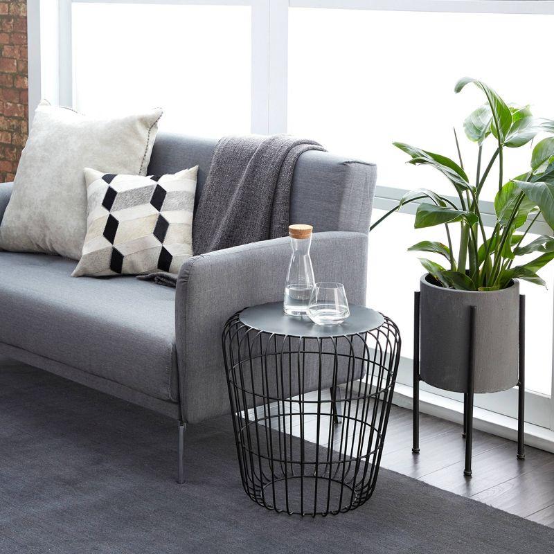 Metal Patio Accent Table - Olivia & May: Industrial Design, No Assembly Required, Fade-Resistant