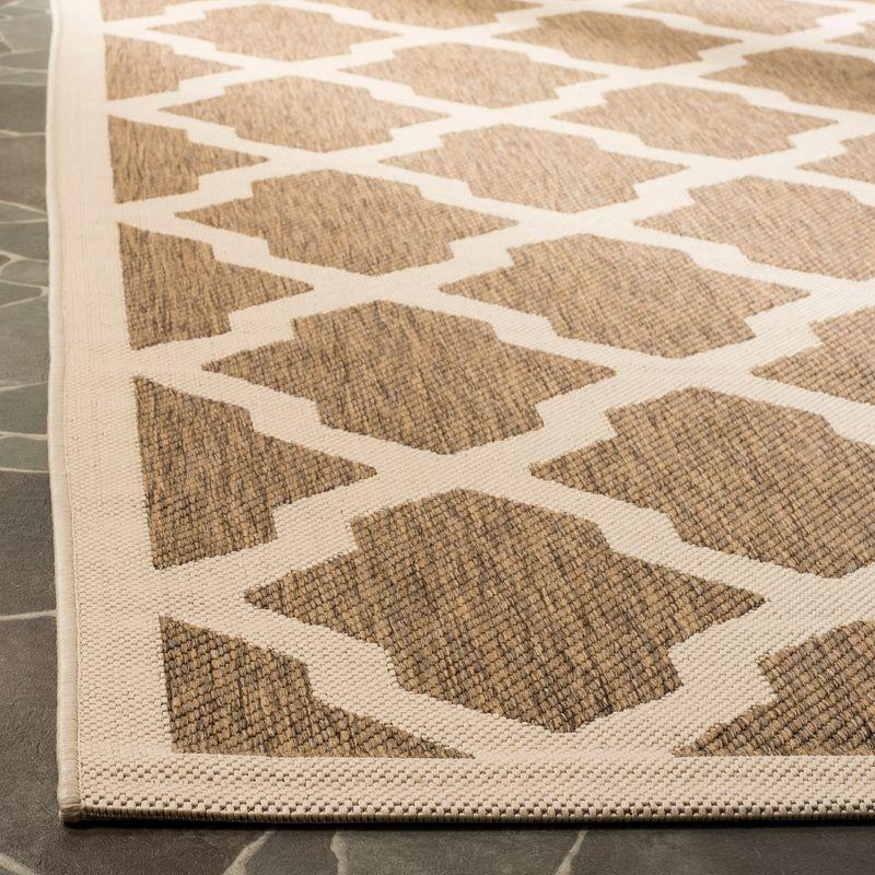 Courtyard Brown Synthetic Square Indoor/Outdoor Rug