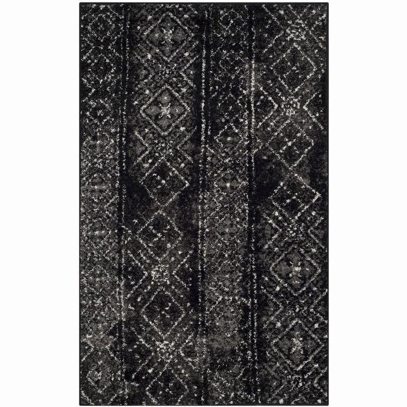 Adirondack ADR111 Machine Made Indoor Accent Rug - Black/Silver - 3'x5' - Safavieh