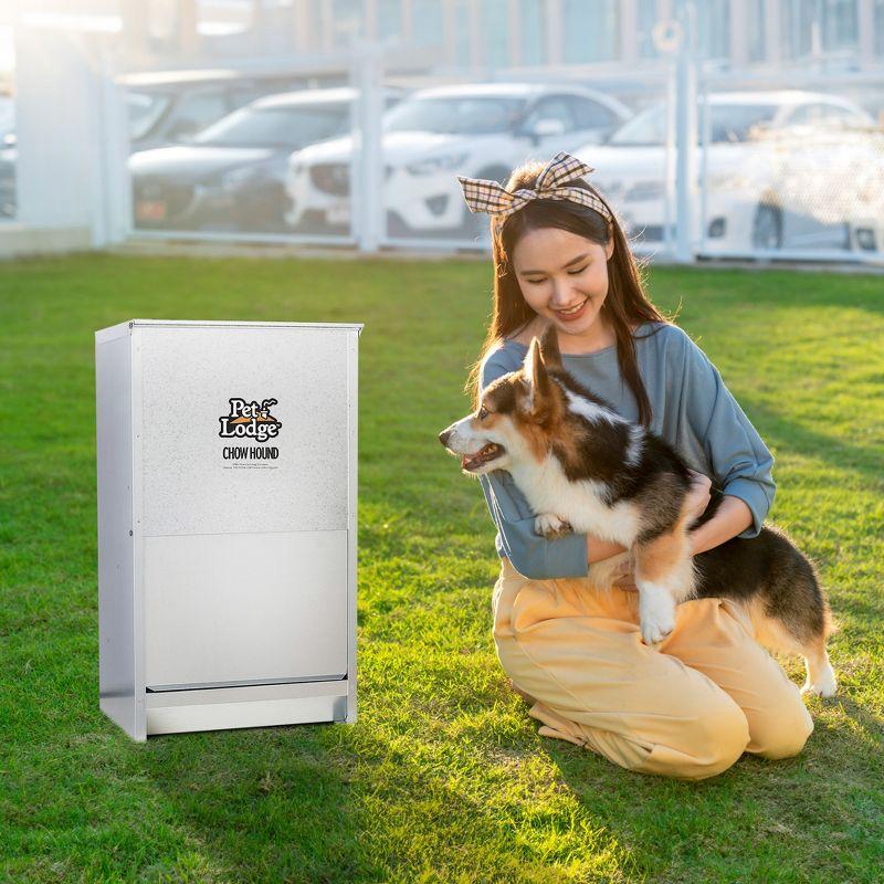 Little Giant Pet Lodge Dry Food Automatic Steel Dog Feeder Chow Hound 25 Pound Capacity