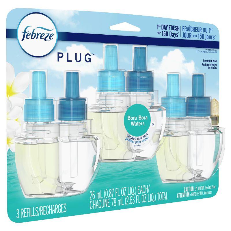 Febreze Odor-Fighting Fade Defy Plug Air Freshener Refill - Bora Bora - 0.87 fl oz/3pk