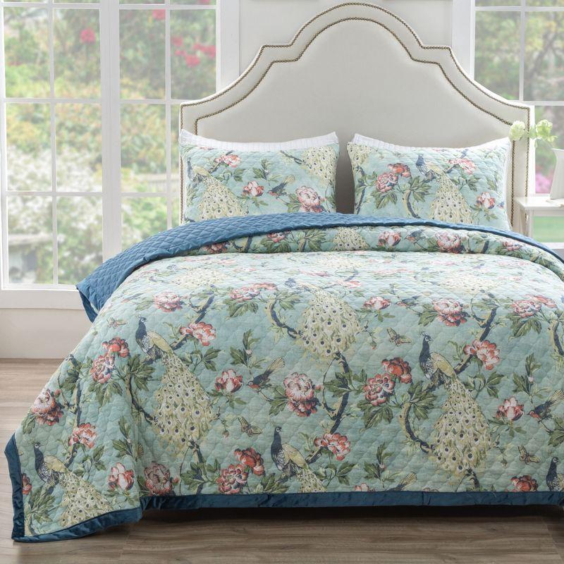 Pavona Enchanted Garden Quilted Reversible Pillow Sham by Greenland Home Fashions