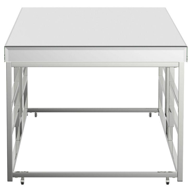 Dafina Rectangular Coffee Table with Mirrored Top Chrome - Coaster