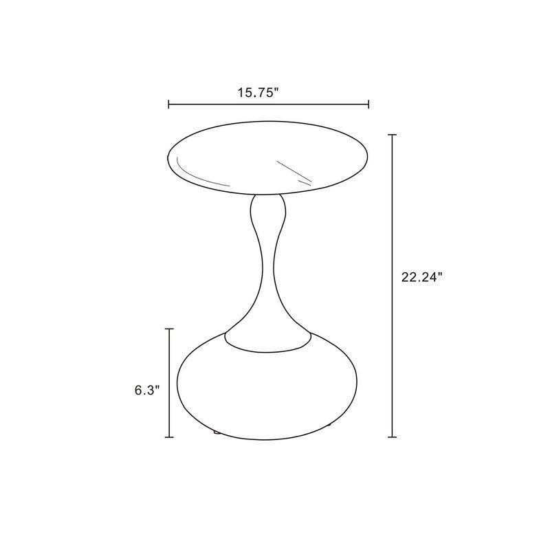 Manhattan Comfort Patchin Modern End Table with Round Metal Base and Gold Tabletop Brown Wood: Stainless Steel, No Assembly Required