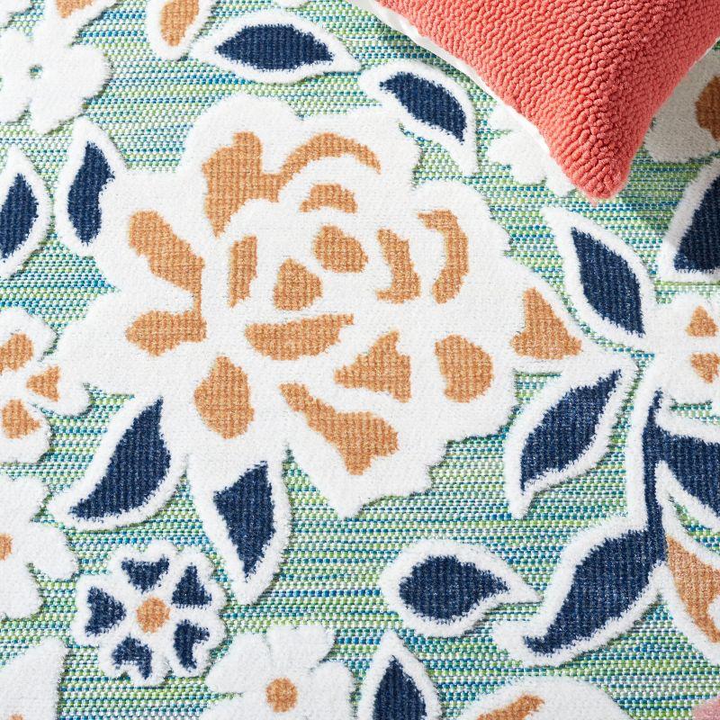 Cabana CBN485 Power Loomed UV Resistant Indoor/Outdoor Area Rug - Green/Navy - 8'x10' - Safavieh