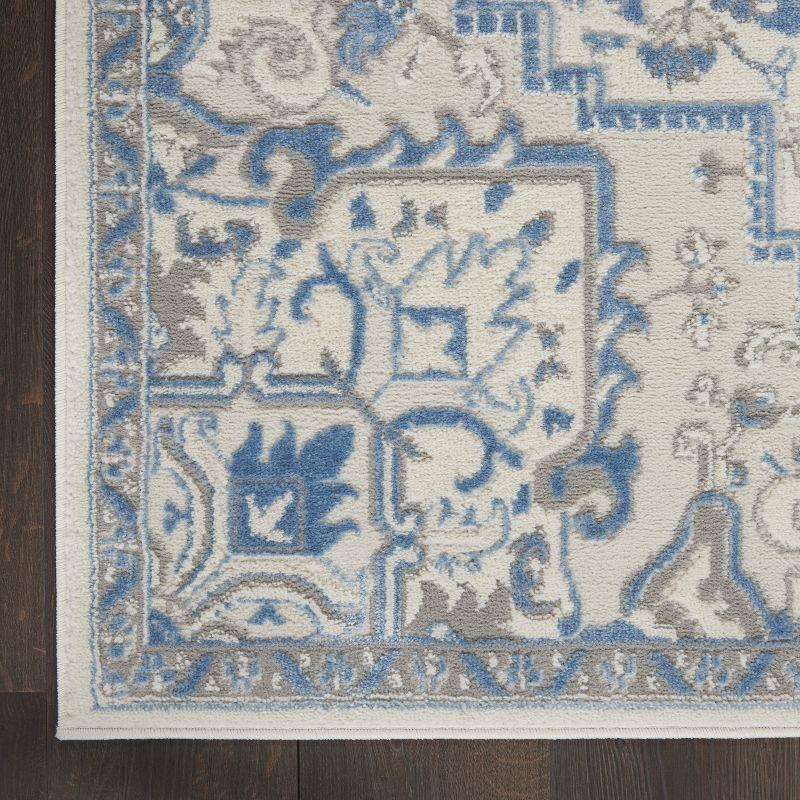 Nourison Elation Bohemian Medallion Indoor Rug Ivory Blue 4' x 6'