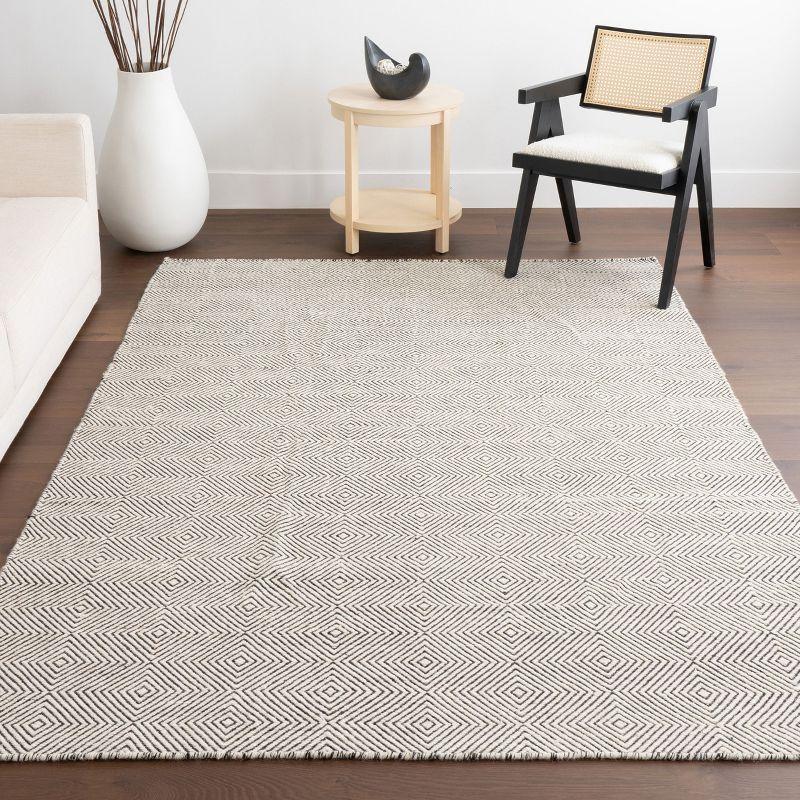 Nuloom Ago Diamond 2x10 Wool Runner Indoor Area Rug for Living Room Bedroom Dining Room Entryway Hallway Kitchen, Ivory