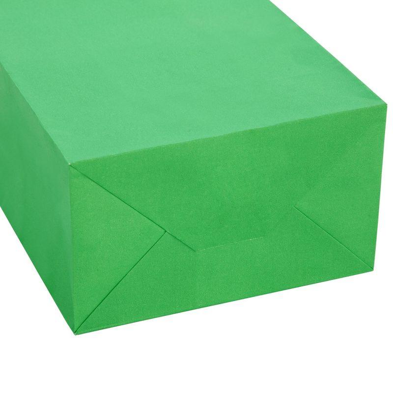 Blue Panda 25-Pack Green Gift Bags with Handles - Small Paper Treat Bags for Birthday, Wedding, Retail (5.3x3.2x9 In)