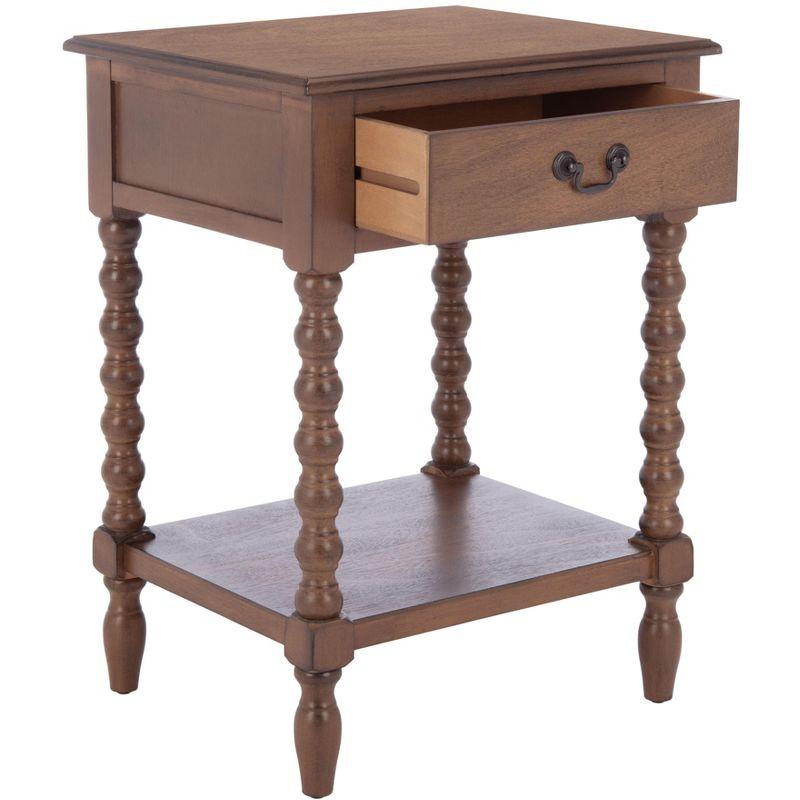 Solid Wood Top End Table with Storage