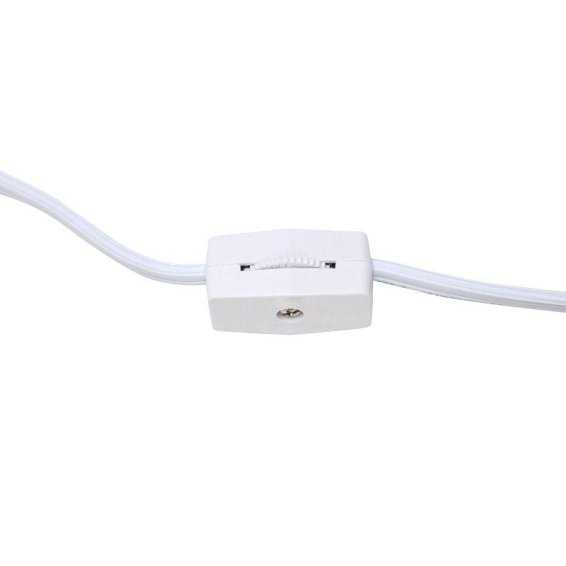 10.43" Petite Contemporary Webbed Waves Base Bedside Lamp with White Drum Shade - Simple Designs: ETL Listed, No Assembly Required