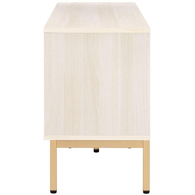 Lylia 4 Door Media Stand - MED9623 - Bleached White/Gold - Safavieh