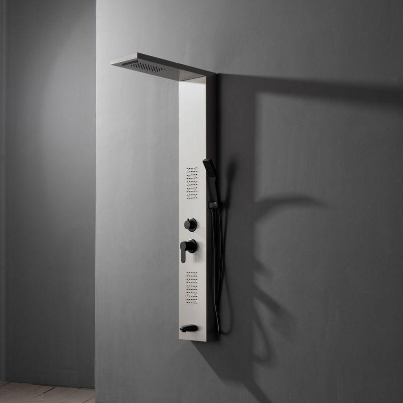 BWE 2-jet rain shower panel system with waterfall shower head and shower wand with LED light