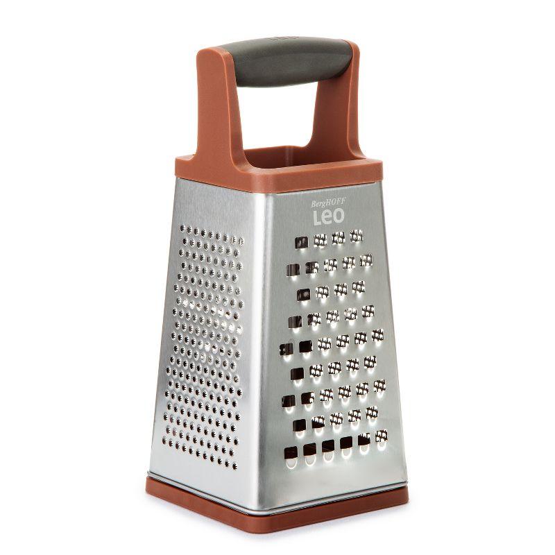 Stainless Steel 4-Sided Box Grater with Soft-Grip Handle