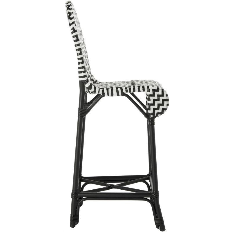 Tilden Barstool - Indoor/Outdoor - PAT4021 - Black/White - Safavieh