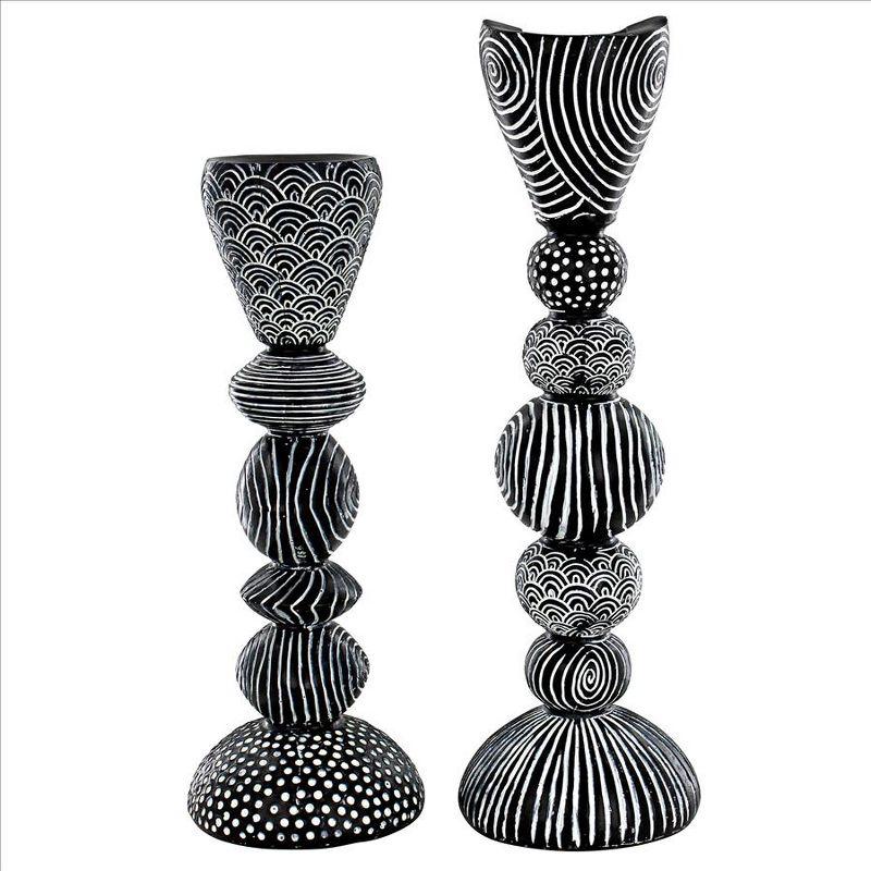 Design Toscano Tribal Funk 2 Piece Candlestick Set