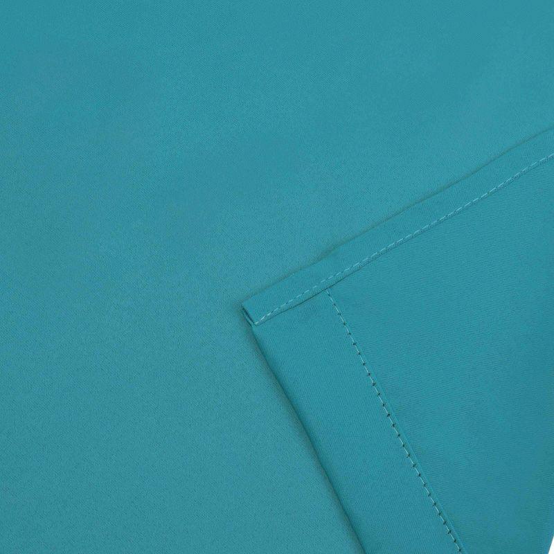Classic Modern Solid Room Darkening Semi-Blackout Curtains, Grommets, Set of 2, 52"x108", Aqua - Blue Nile Mills