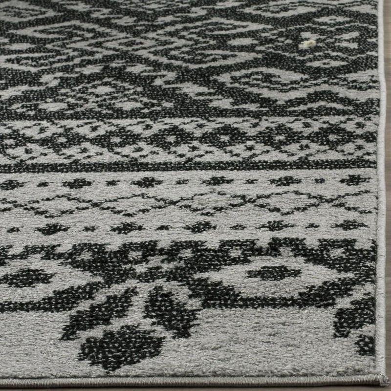 Adirondack ADR107 Machine Made Indoor Area Rug - Silver/Black - 4'x4' - Safavieh