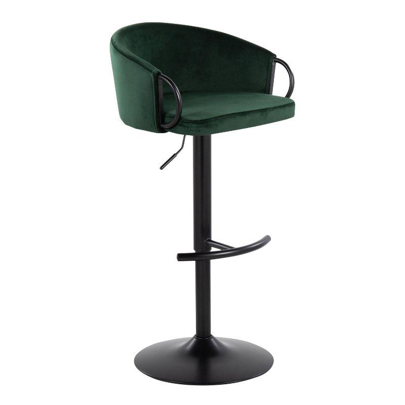 LumiSource Swivel Upholstered Adjustable Height Counter Stool with Metal Frame