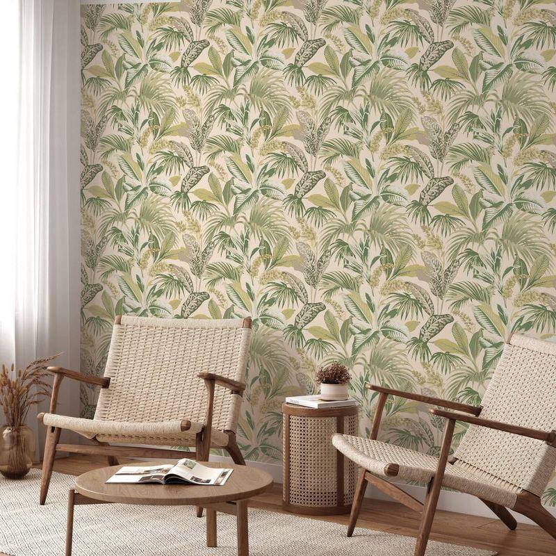 Tempaper & Co.® Havana Palm Removable Peel and Stick Wallpaper, Tropical Green, 28 sq. ft.: Vinyl Botanical Leaf Design